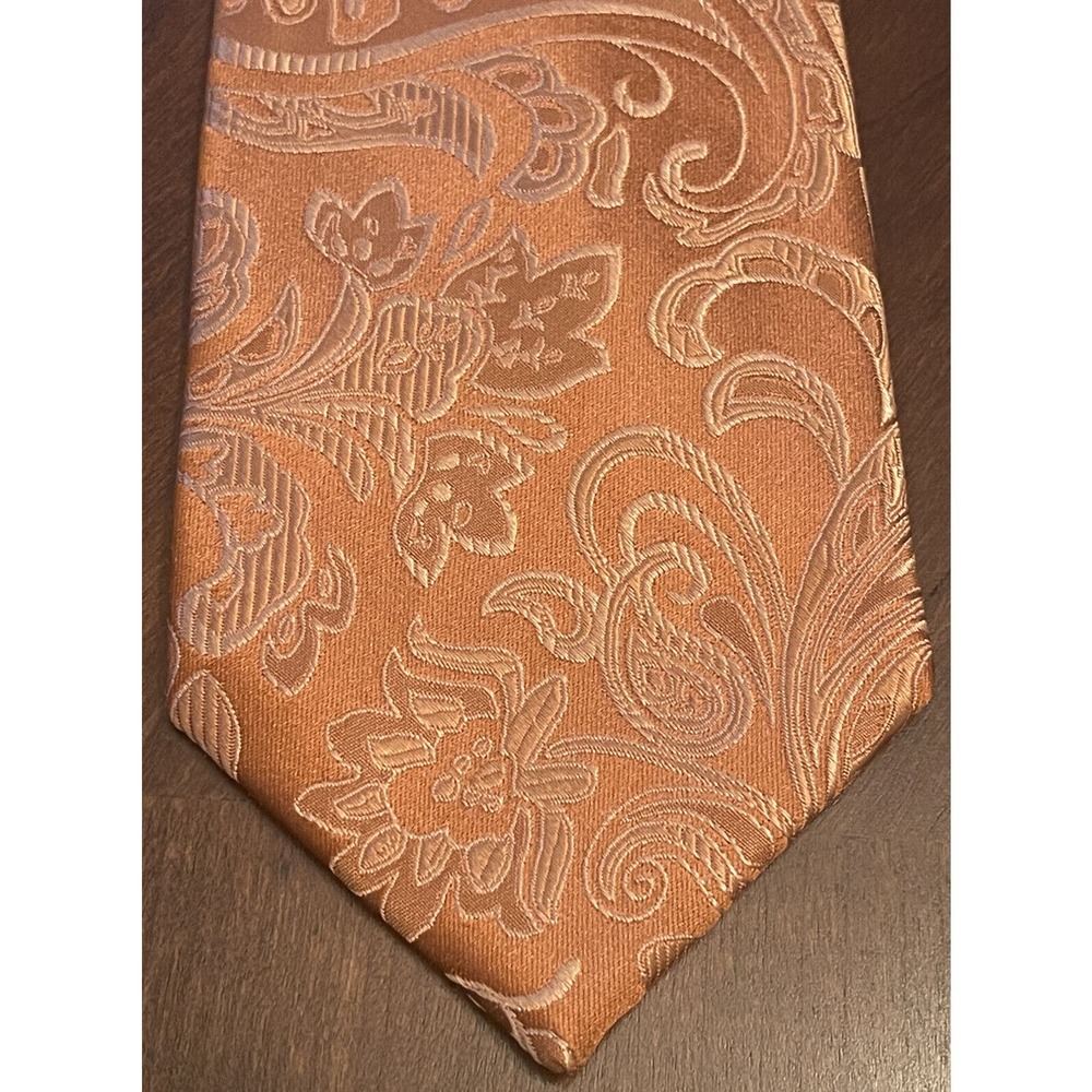 Stafford Orange 100% Silk Men’s Neck Tie Made In China